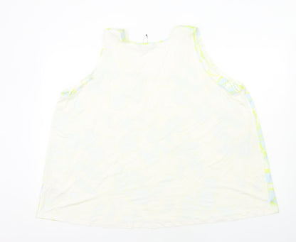 Marks & Spencer Womens Multicoloured Geometric Polyester Basic Tank Size 24 Round Neck