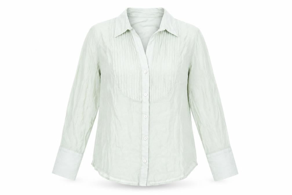 Zara Womens Green Polyester Basic Button-Up Size S V-Neck