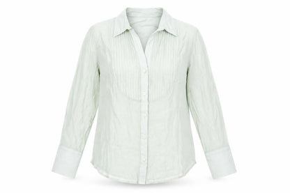 Zara Womens Green Polyester Basic Button-Up Size S V-Neck