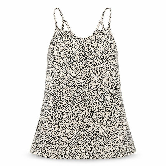 Zara Womens Beige Animal Print Polyester Camisole Tank Size 8 Scoop Neck