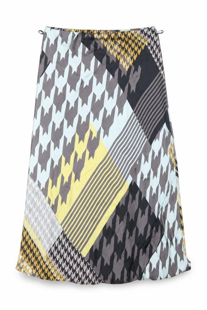 Divided Womens Multicoloured Geometric Polyester Swing Skirt Size 12 Hook & Loop