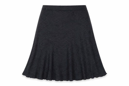 Ann Marrie Womens Black Polka Dot Viscose A-Line Skirt Size 14 Hook & Loop
