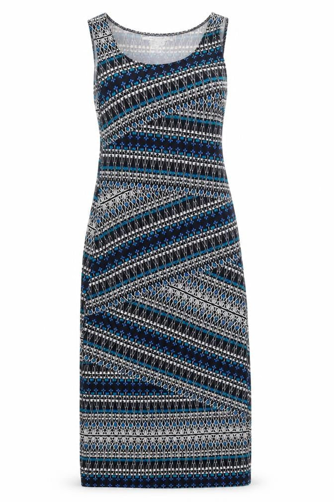 Max Studio Womens Multicoloured Geometric Polyester Tank Dress Size S Scoop Neck Pullover