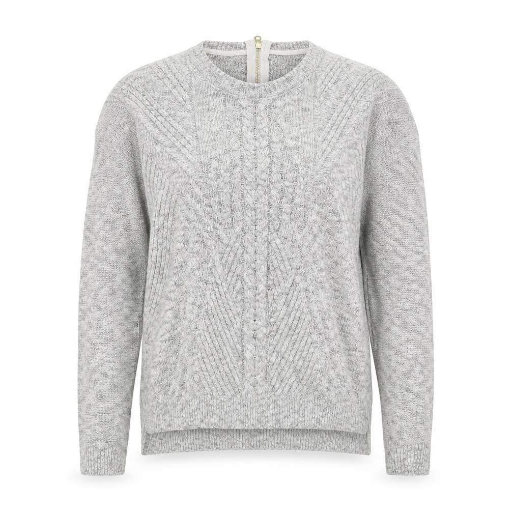 Marks & Spencer Womens Grey Round Neck Cotton Pullover Jumper Size 12