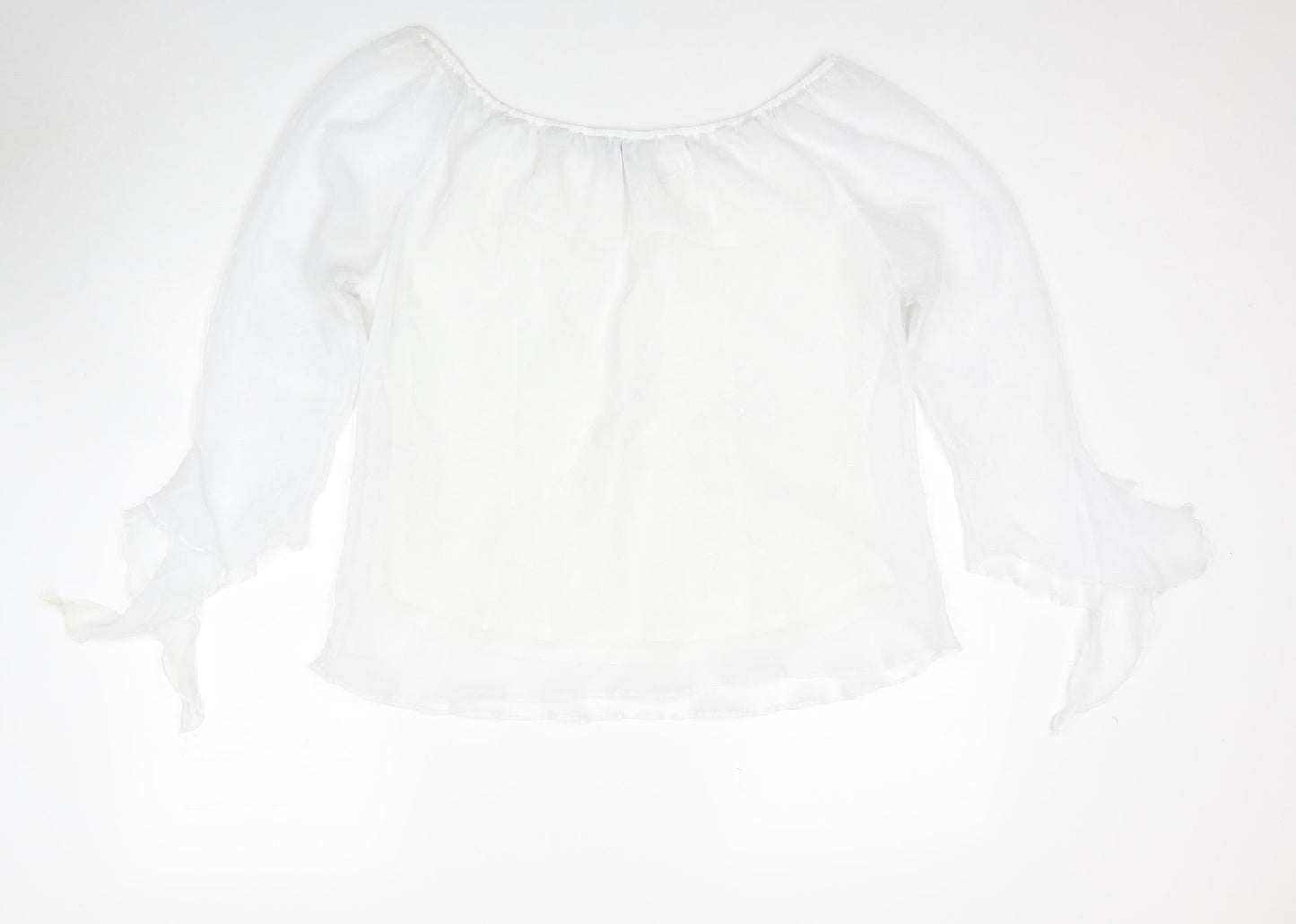Inspire Womens White Polyester Basic Blouse Size 16 Boat Neck