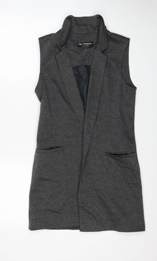 Miss Selfridge Womens Grey Gilet Jacket Size 8 - Longline