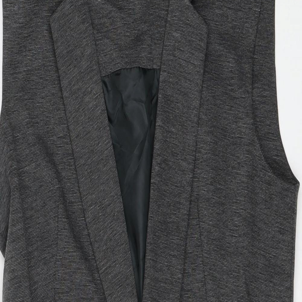 Miss Selfridge Womens Grey Gilet Jacket Size 8 - Longline