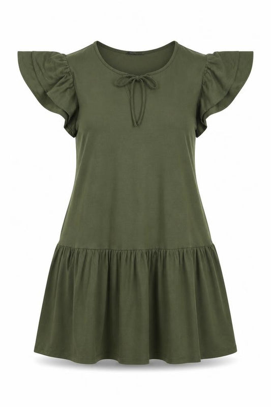 Marks and Spencer Womens Green Viscose A-Line Size 10 V-Neck Pullover