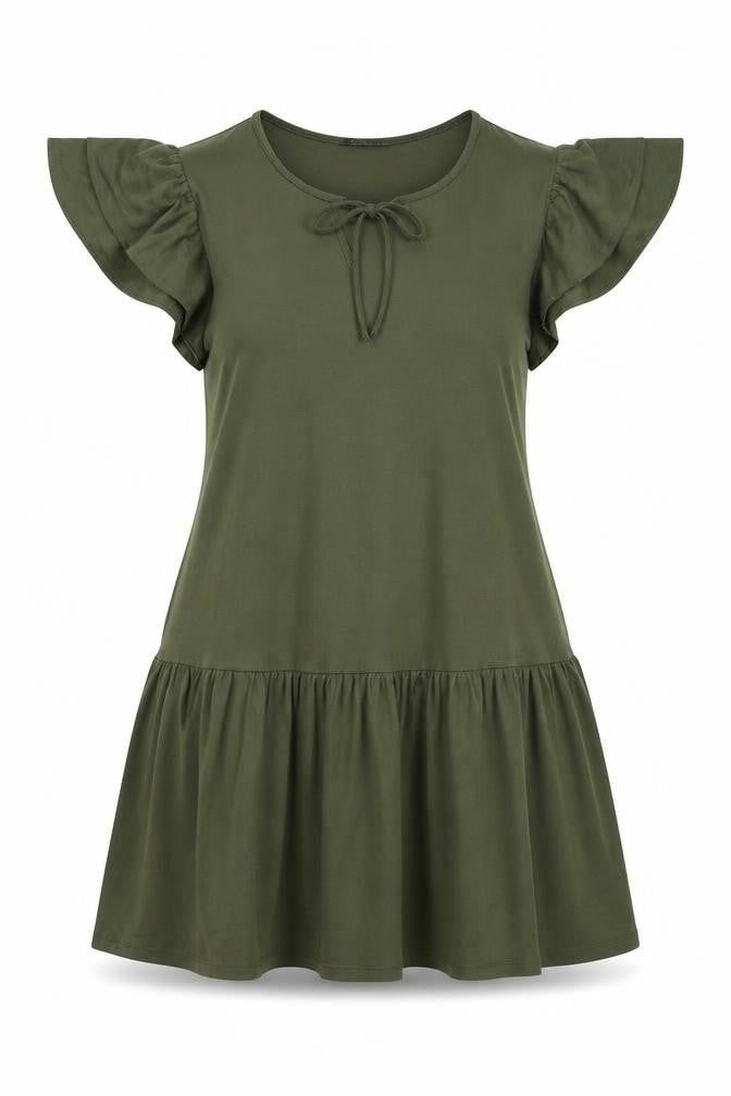 Marks & Spencer Womens Green Viscose A-Line Size 10 V-Neck Pullover