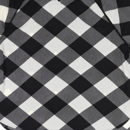 Marks & Spencer Womens Black Geometric Polyester Basic Blouse Size 6 Round Neck