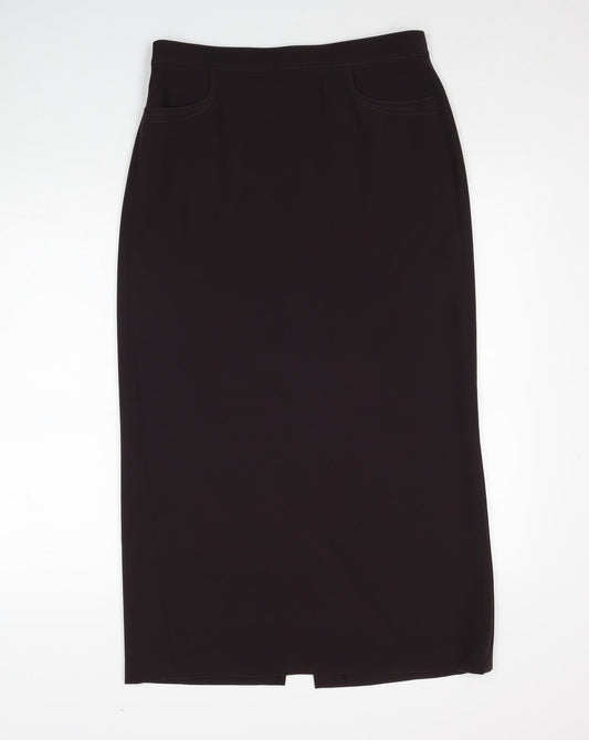 Gerry Weber Womens Brown Polyester Straight & Pencil Skirt Size 12 Zip