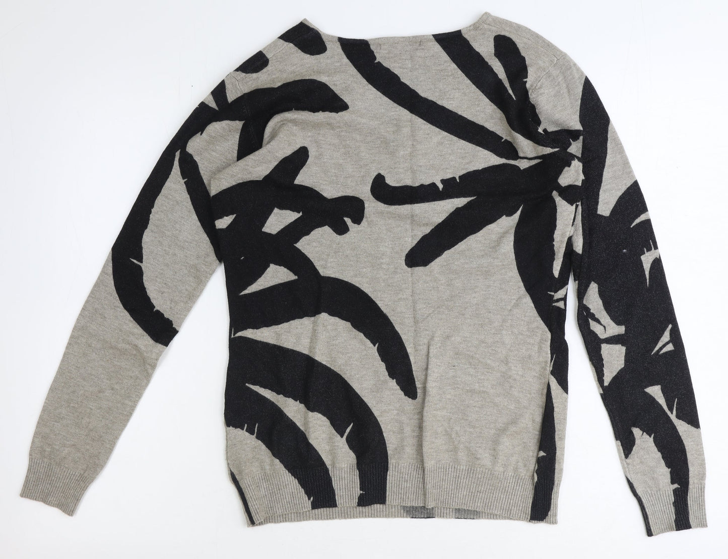 Damod Womens Grey V-Neck Viscose Pullover Jumper Size L