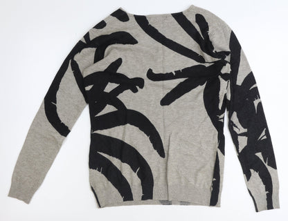 Damod Womens Grey V-Neck Viscose Pullover Jumper Size L
