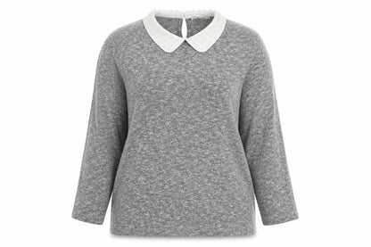 Tu Womens Grey Collared Polyester Pullover Jumper Size 14