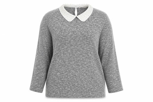 Tu Womens Grey Collared Polyester Pullover Jumper Size 14