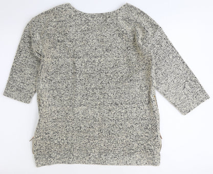Next Womens Grey Scoop Neck Polyester Pullover Jumper Size 12
