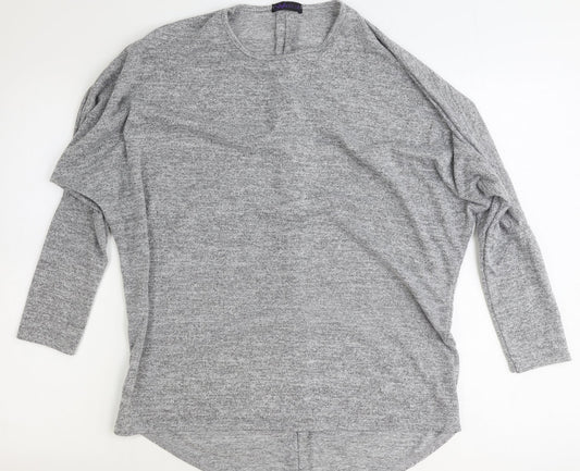 Style Plus Womens Grey Polyester Basic T-Shirt Size S Round Neck