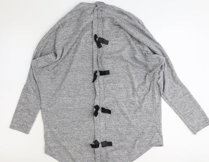 Style Plus Womens Grey Polyester Basic T-Shirt Size S Round Neck