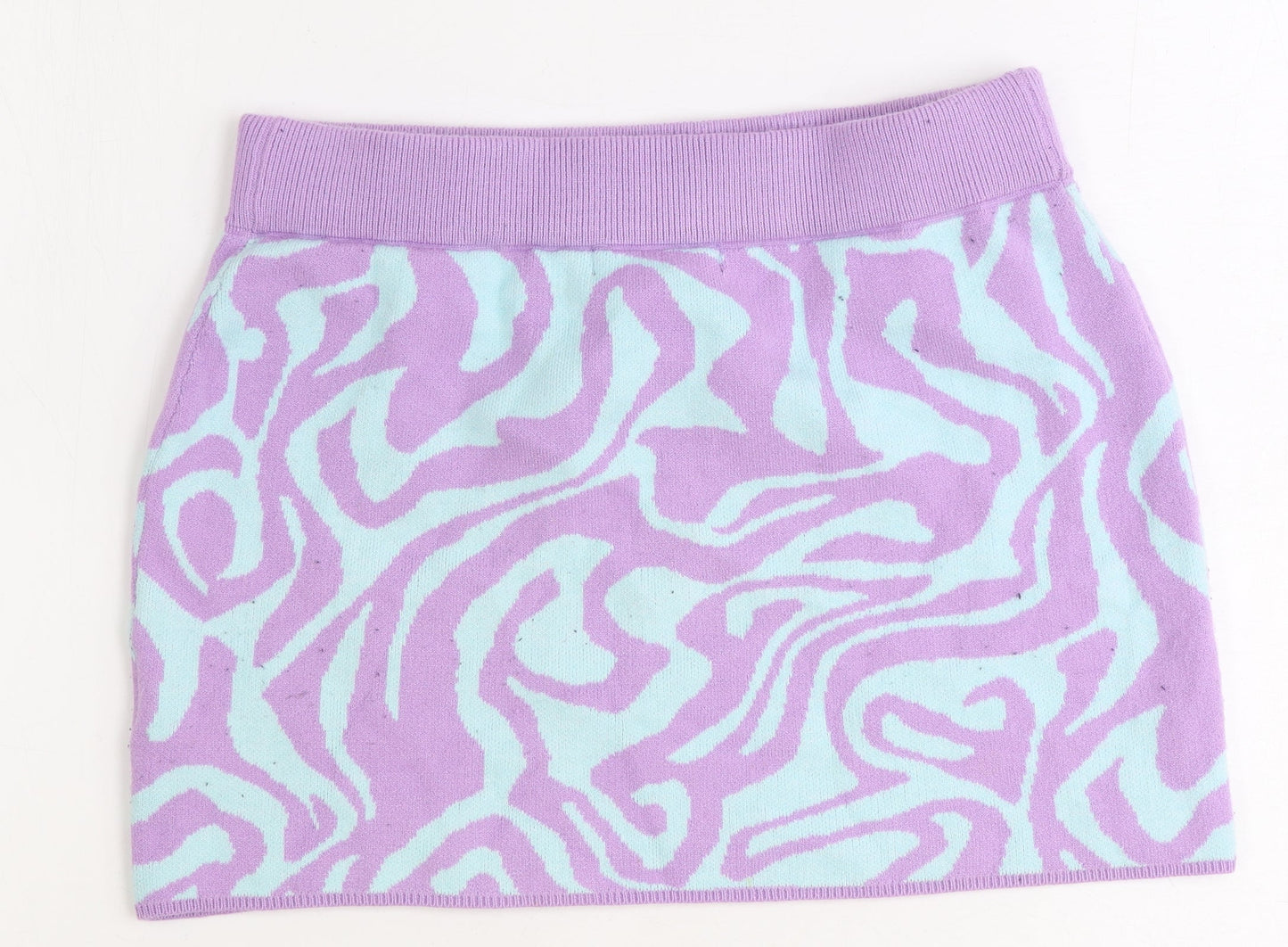 Motel Womens Purple Geometric Viscose Bandage Skirt Size S