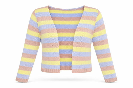 Boohoo Womens Multicoloured V-Neck Striped Acrylic Cardigan Jumper Size M