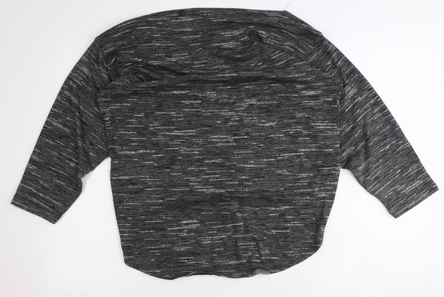 Max Studio Womens Grey Geometric Polyester Basic T-Shirt Size M Round Neck