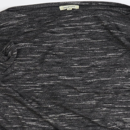 Max Studio Womens Grey Geometric Polyester Basic T-Shirt Size M Round Neck