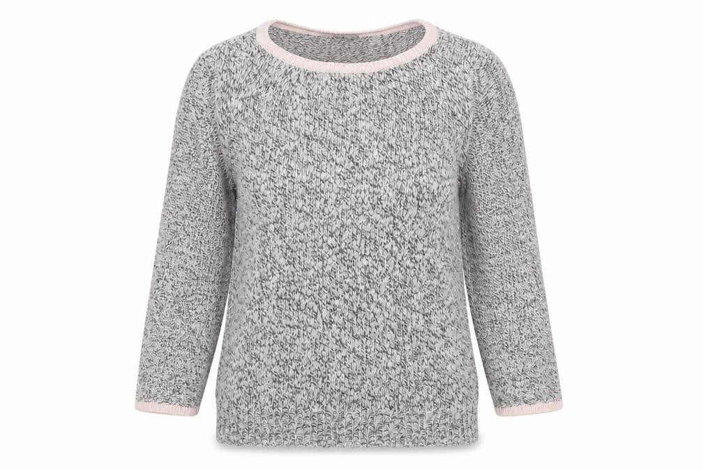 H&M Womens Pink Round Neck Geometric Acrylic Pullover Jumper Size S