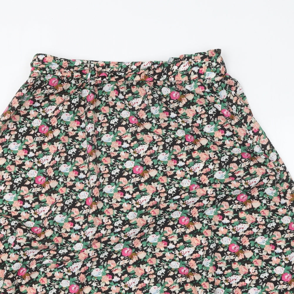 Preworn Womens Multicoloured Floral Polyester Swing Skirt Size XL