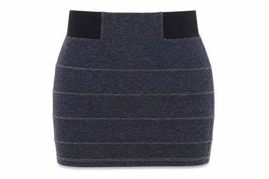 Topshop Womens Blue Striped Cotton Bandage Skirt Size 10