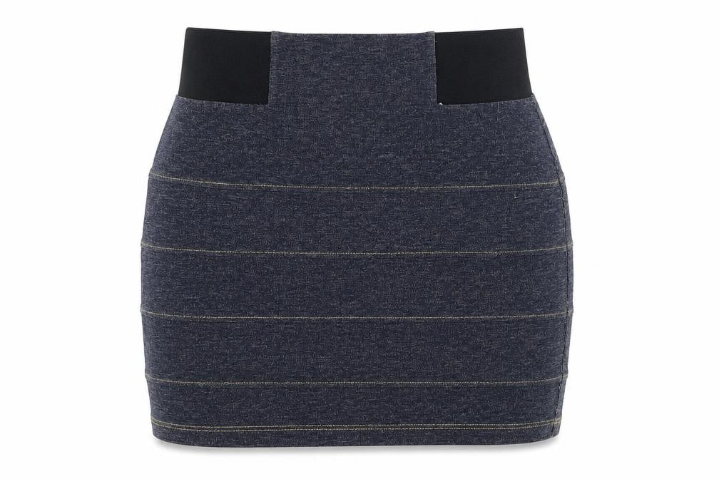 Topshop Womens Blue Striped Cotton Bandage Skirt Size 10