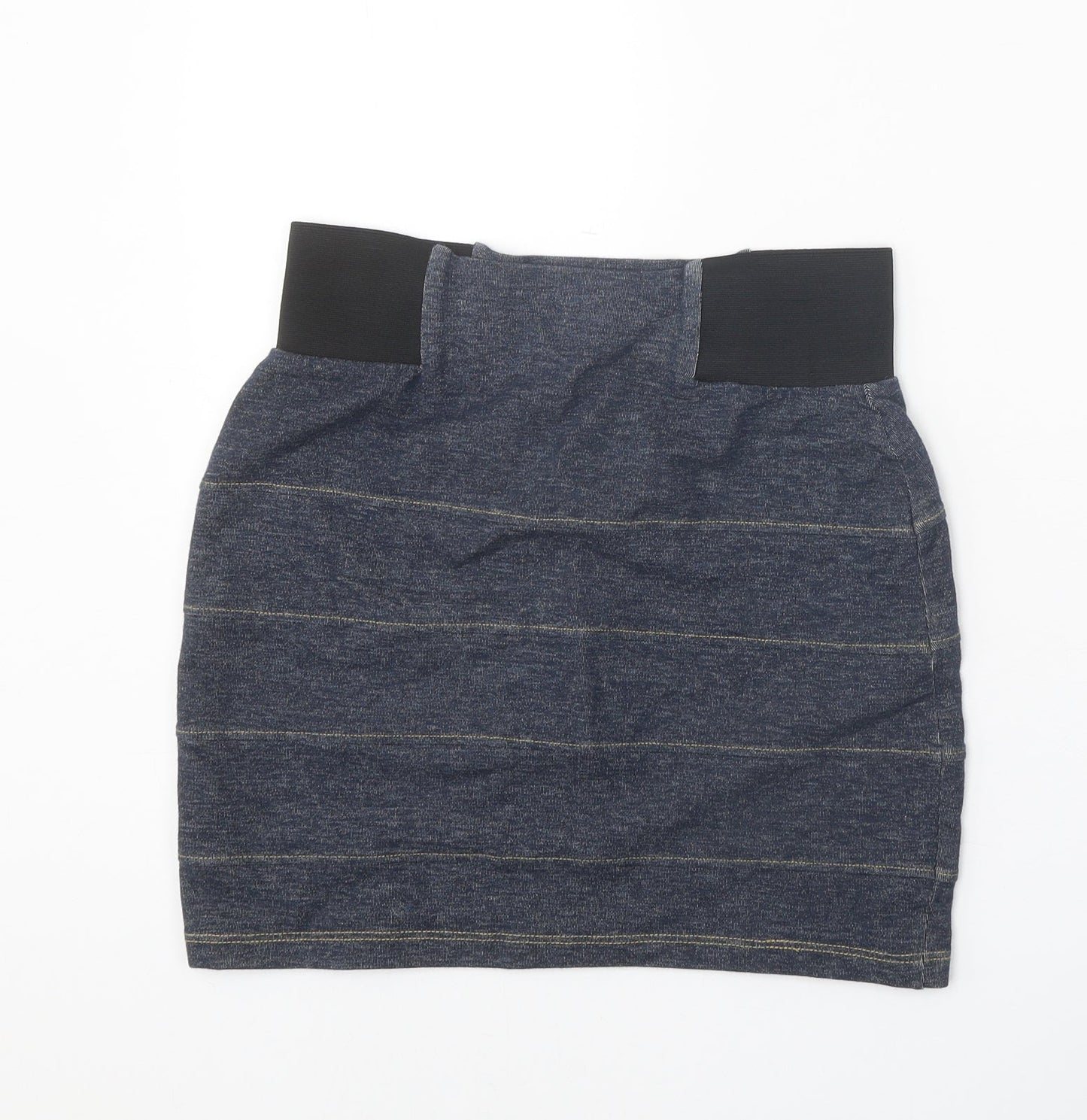 Topshop Womens Blue Striped Cotton Bandage Skirt Size 10