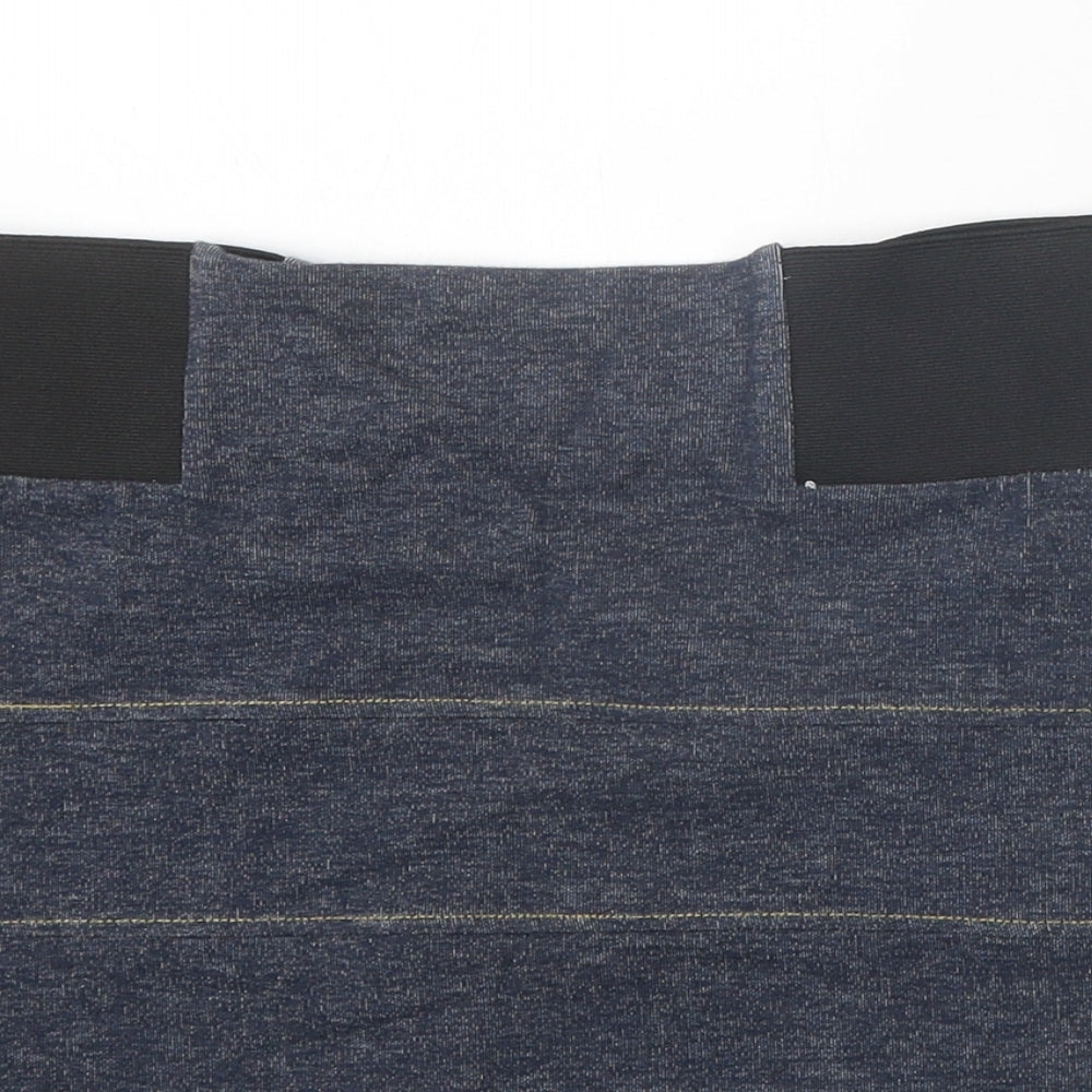 Topshop Womens Blue Striped Cotton Bandage Skirt Size 10