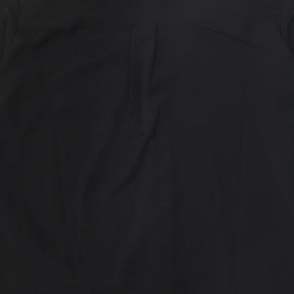 H&M Womens Black Polyester Basic Button-Up Size 8 V-Neck