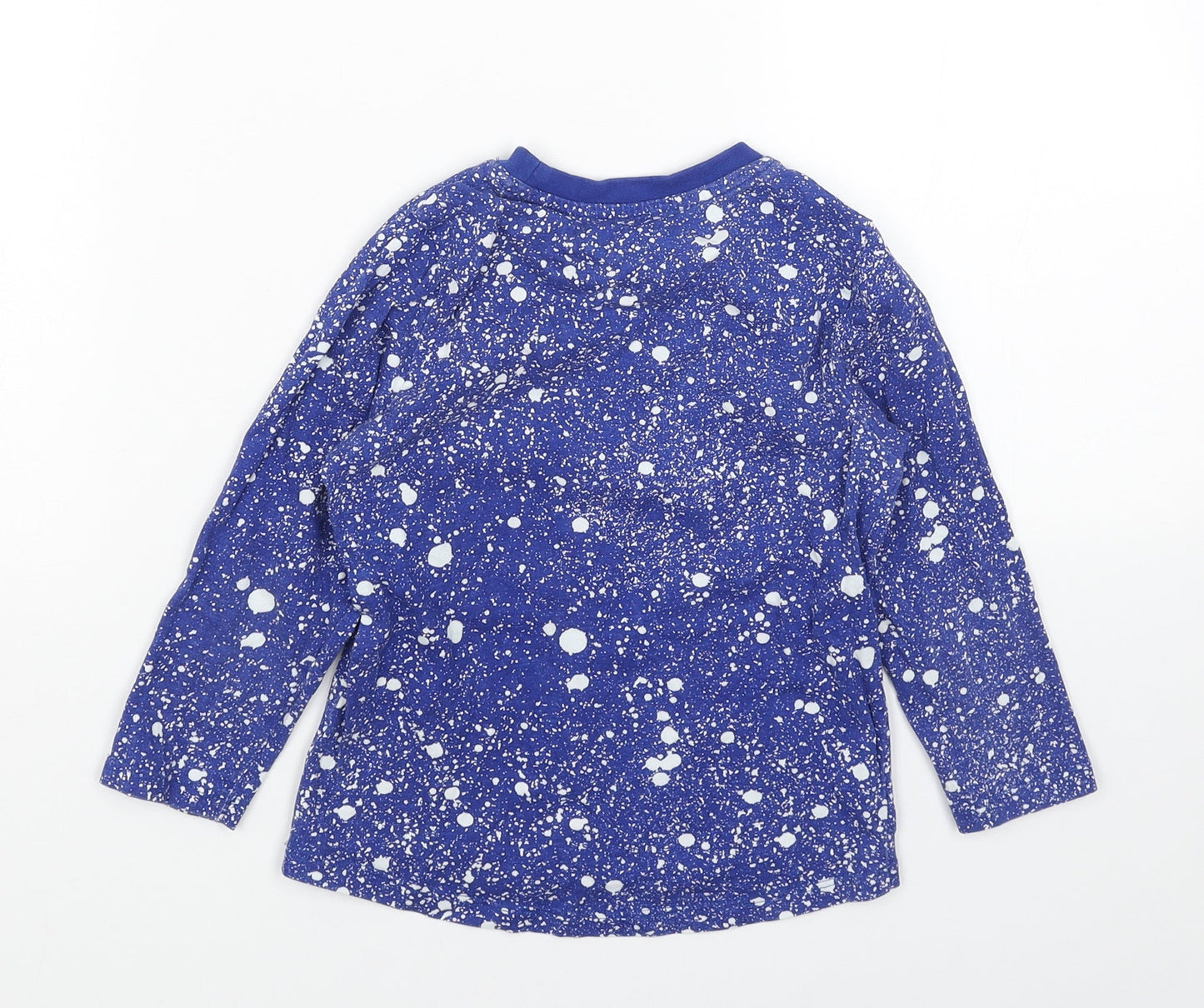 Studio Girls Blue Geometric Cotton Basic T-Shirt Size 3-4 Years Round Neck Pullover