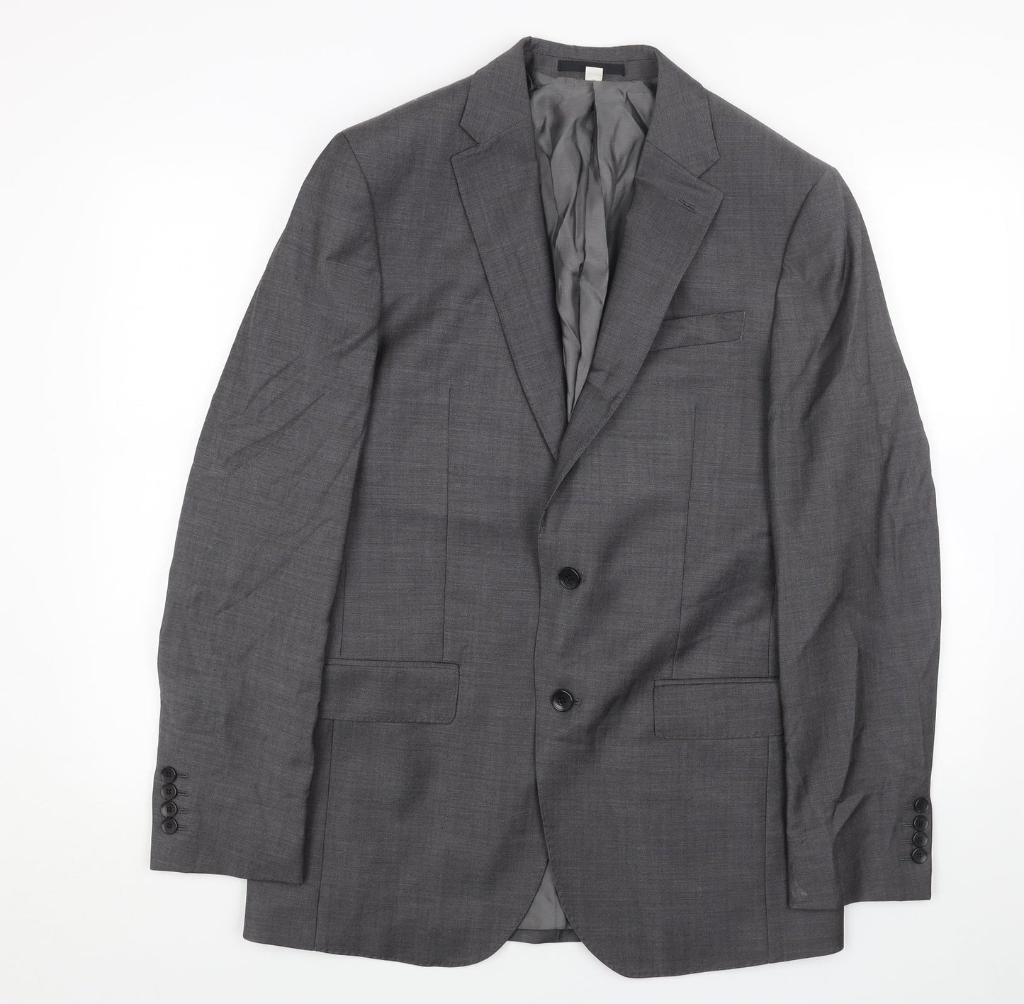 Marks and Spencer Mens Grey Polyester Jacket Blazer Size 38 Regular