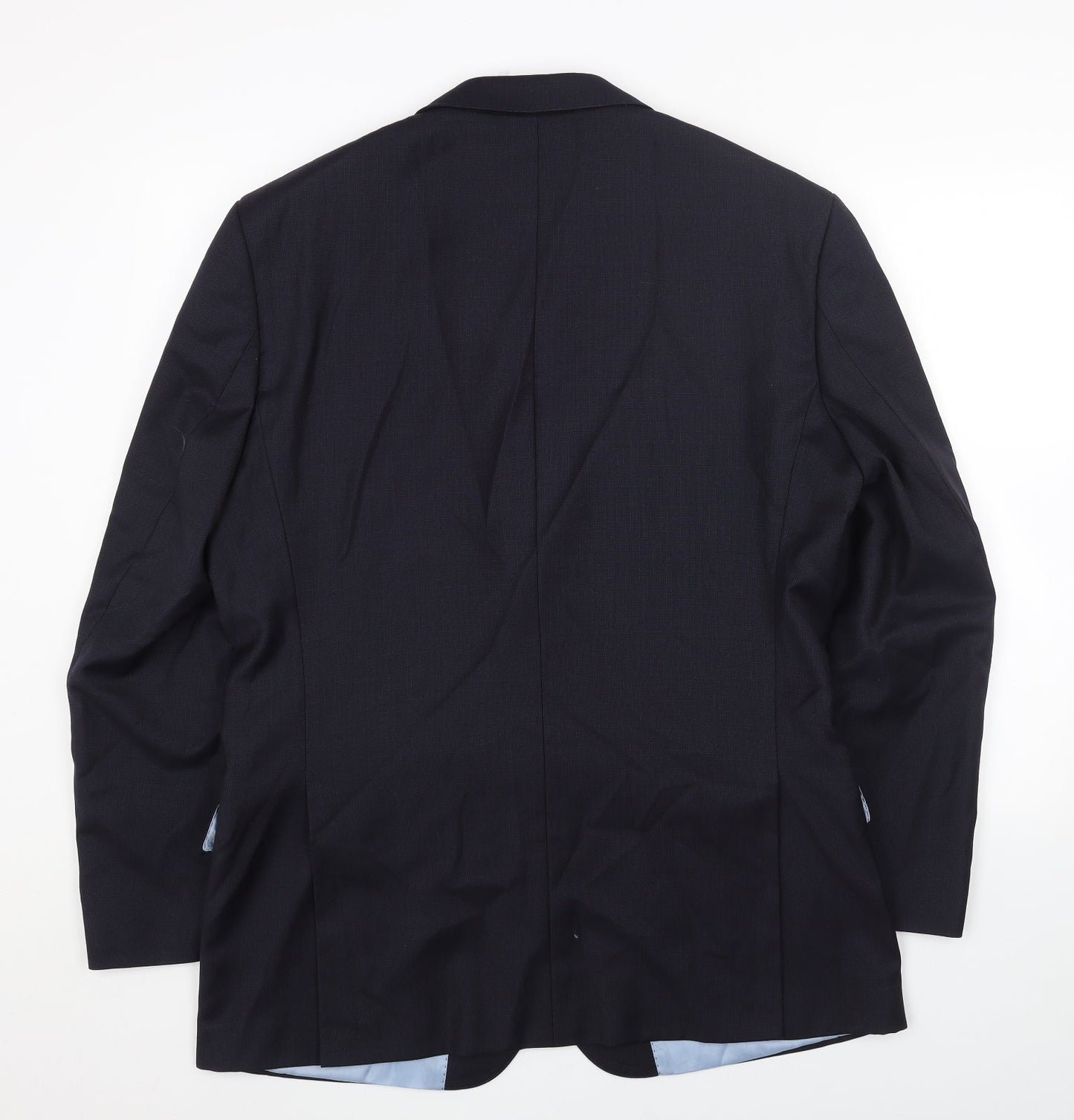 Preworn Mens Blue Polyester Jacket Blazer Size 42 Regular