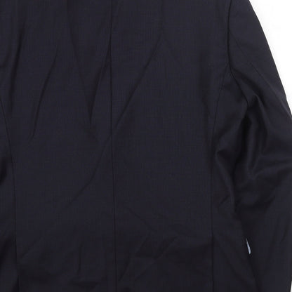 Preworn Mens Blue Polyester Jacket Blazer Size 42 Regular