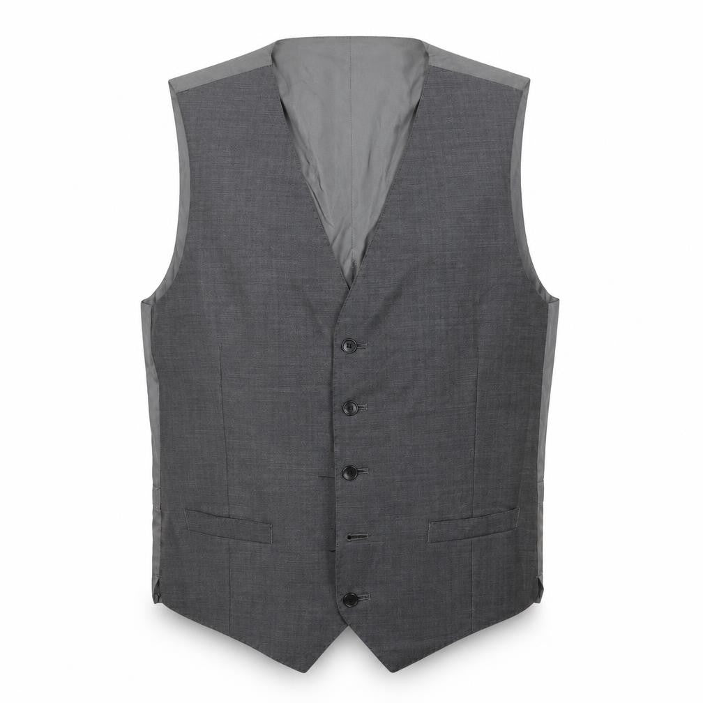 Marks & Spencer Mens Grey Polyester Jacket Suit Waistcoat Size 40 Regular