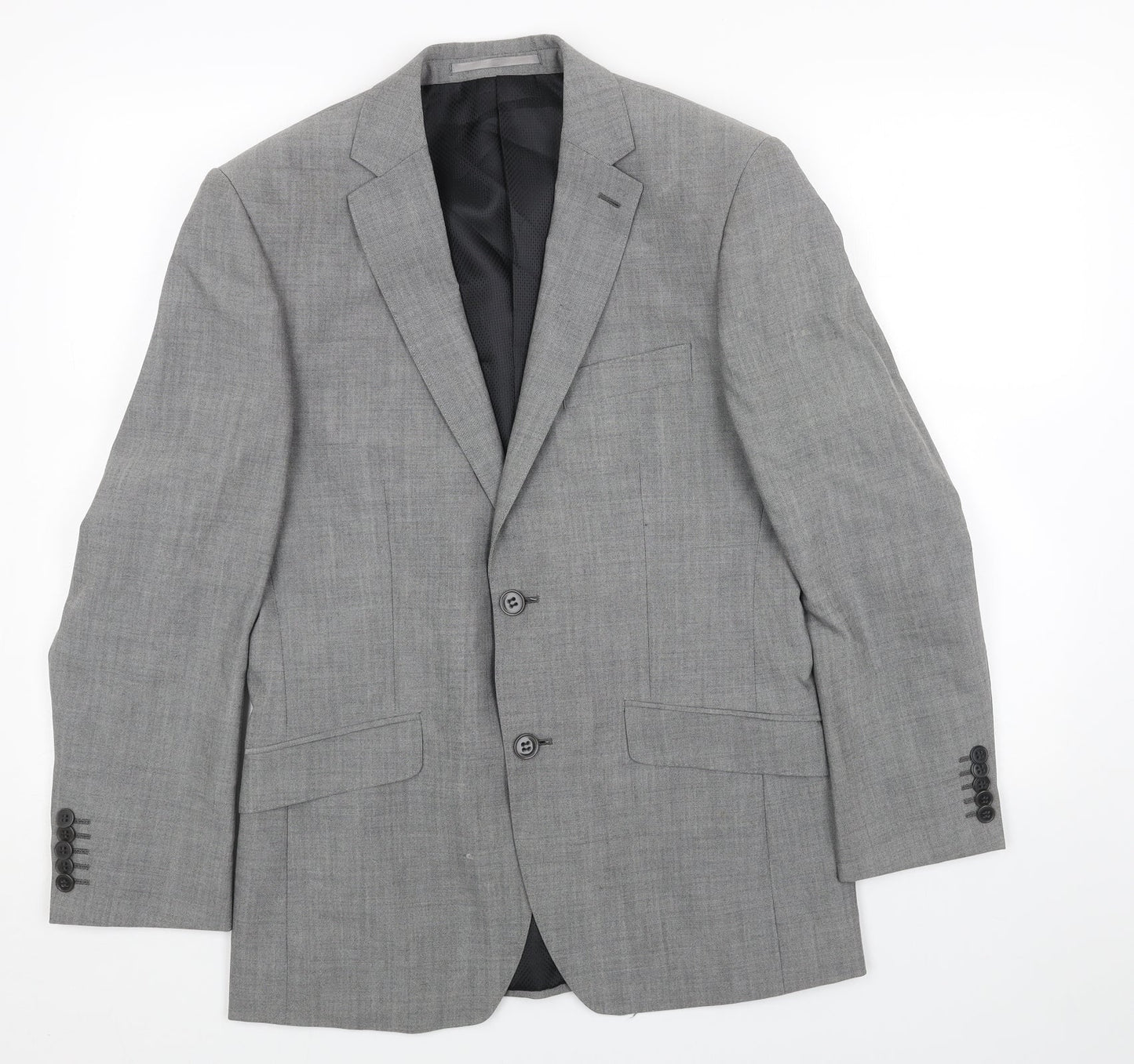 Marks and Spencer Mens Grey Polyester Jacket Blazer Size 36 Regular
