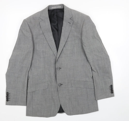 Marks and Spencer Mens Grey Polyester Jacket Blazer Size 36 Regular