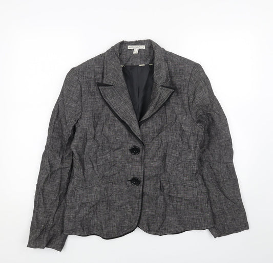 BANDOLERA Womens Grey Jacket Blazer Size 16 Button