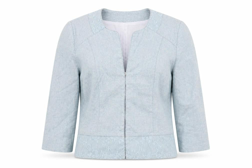 HELENA SORELL Womens Blue Jacket Blazer Size 10 Hook & Eye