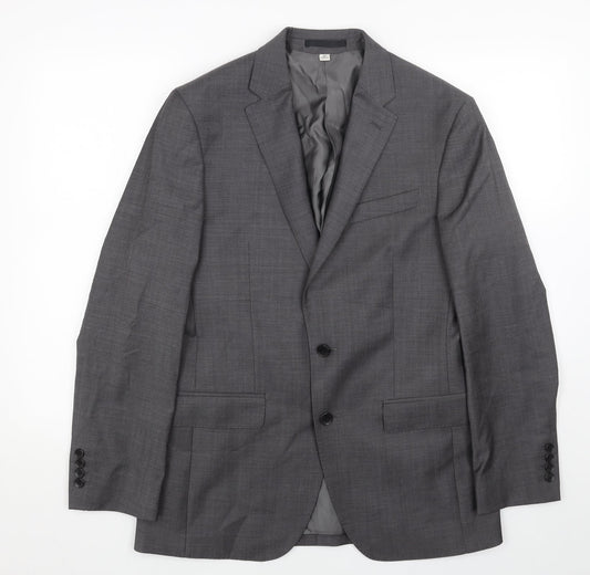 Marks and Spencer Mens Grey Viscose Jacket Blazer Size 38 Regular