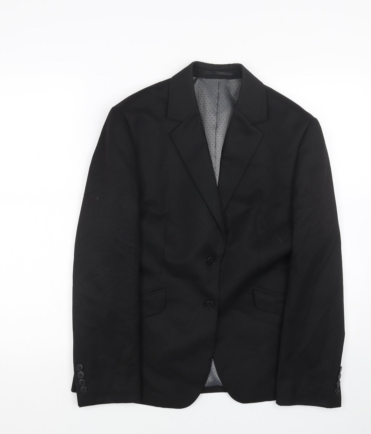 Preworn Womens Black Viscose Jacket Suit Size 12