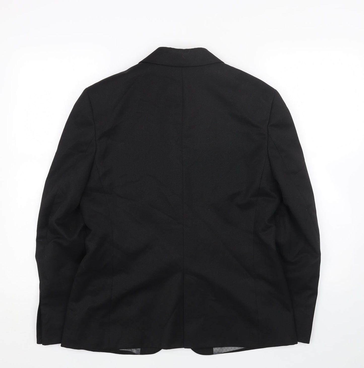 Preworn Womens Black Viscose Jacket Suit Size 12