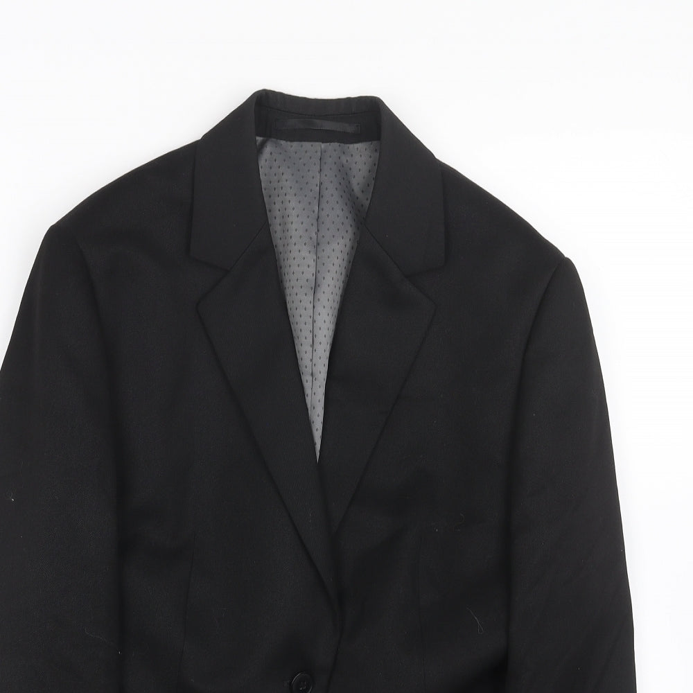 Preworn Womens Black Viscose Jacket Suit Size 12