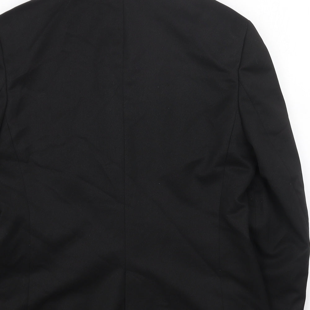 Preworn Womens Black Viscose Jacket Suit Size 12