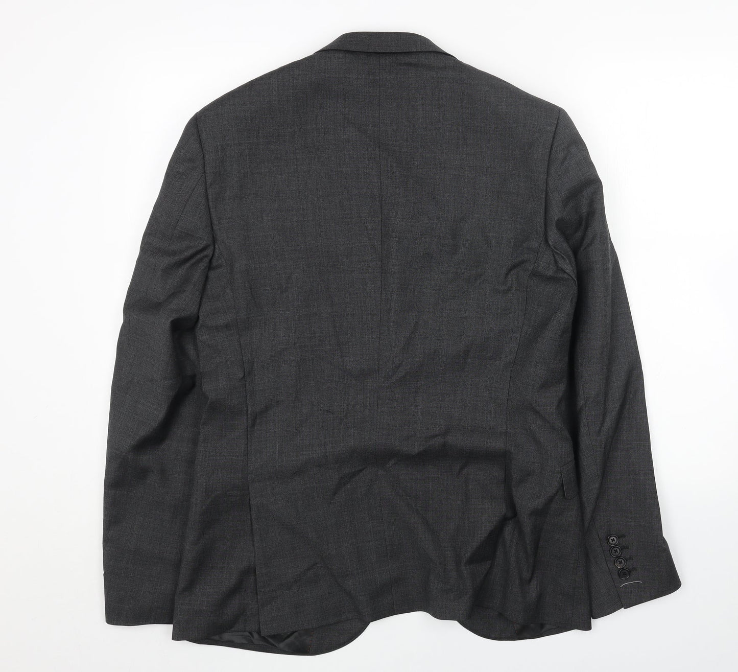 Preworn Mens Grey Viscose Jacket Blazer Size 38 Regular