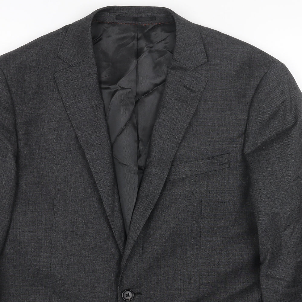 Preworn Mens Grey Viscose Jacket Blazer Size 38 Regular