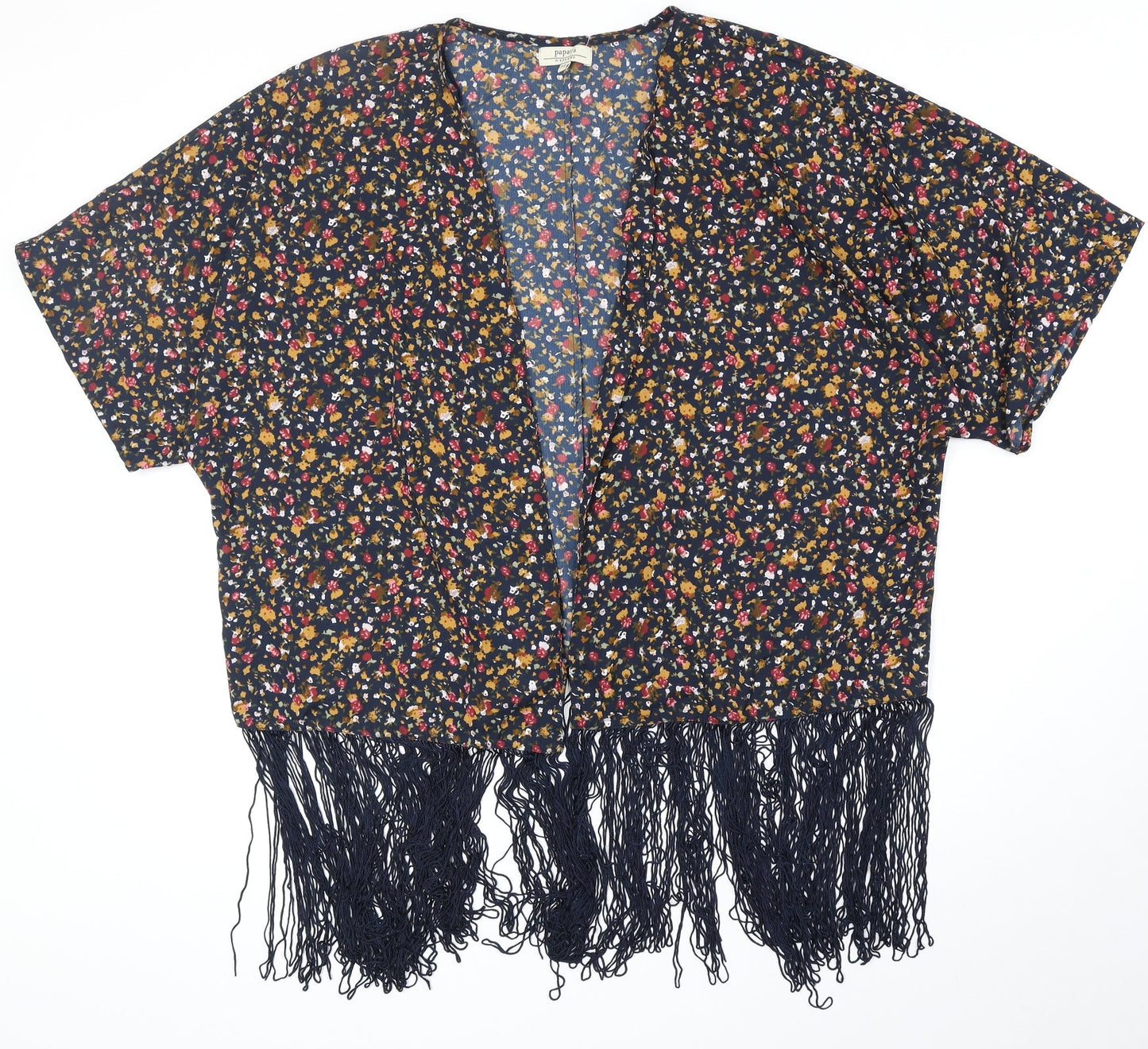 Papaya Womens Multicoloured Floral Polyester Kimono Blouse Size 14 V-Neck